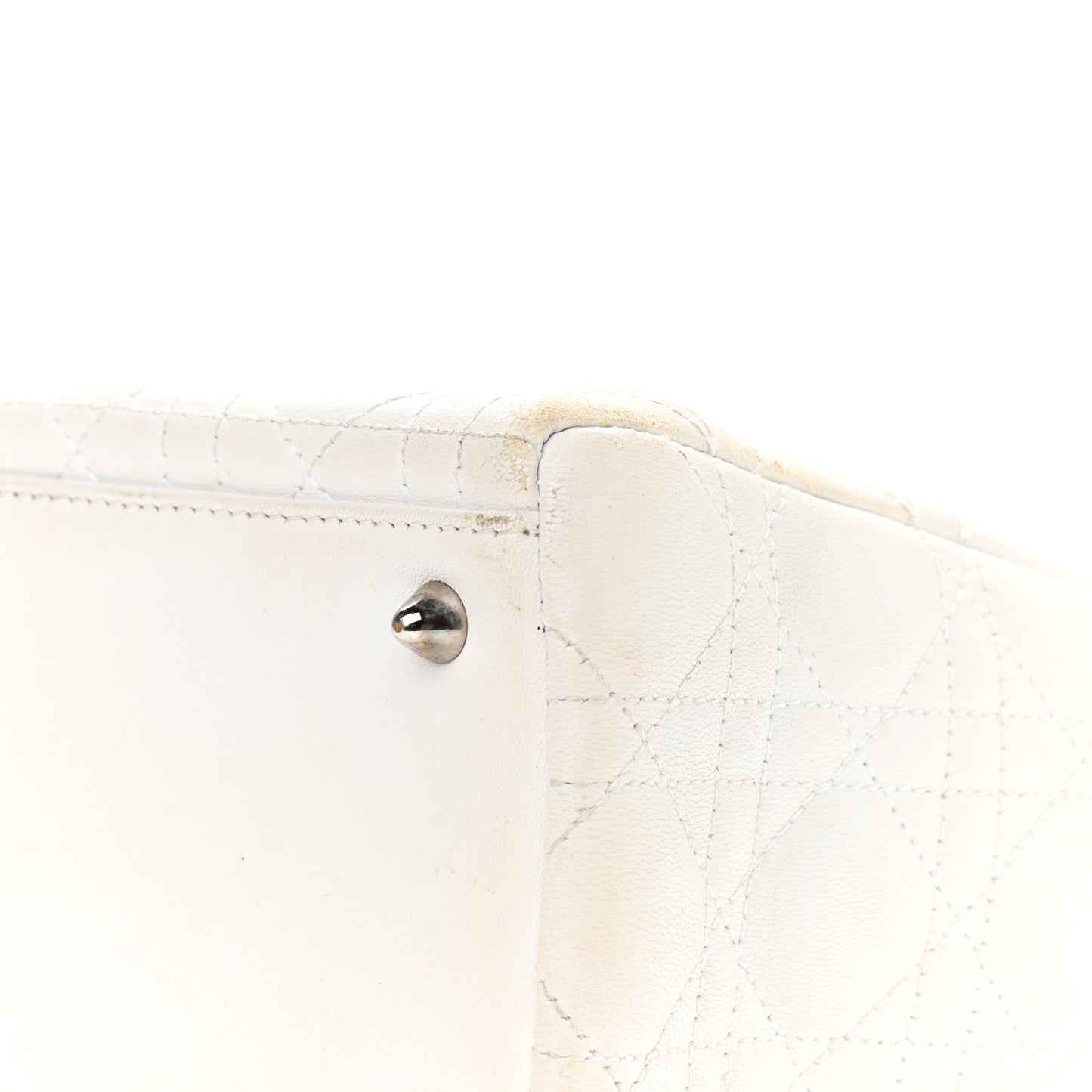 Lambskin Cannage Medium Lady Dior White
