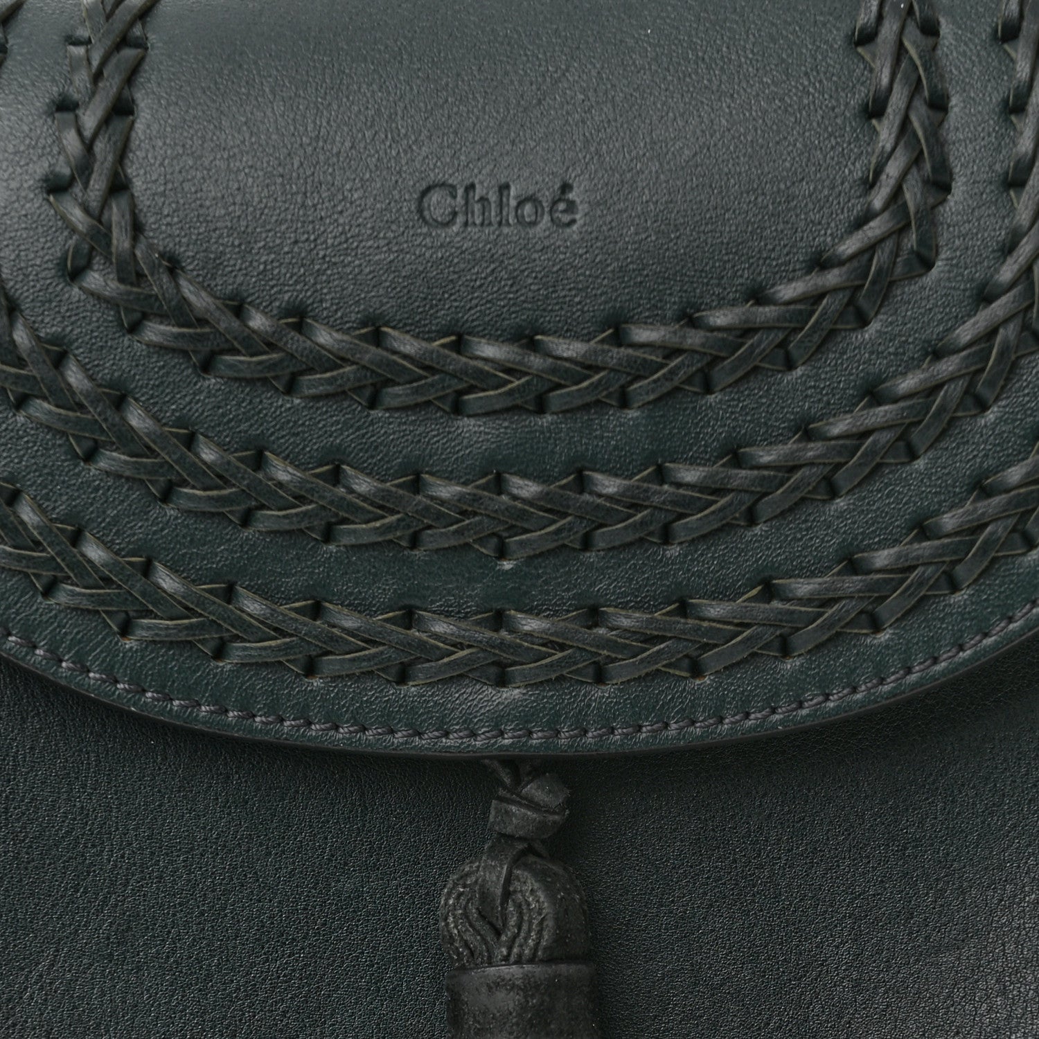 Chloe Calfskin Braided Medium Hudson Shoulder Bag Silver Blue 7 of 10