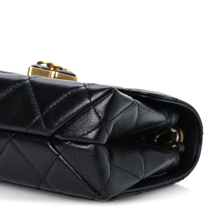 Chanel Lambskin Quilted Diamond Lock Flap Black 10 of 10