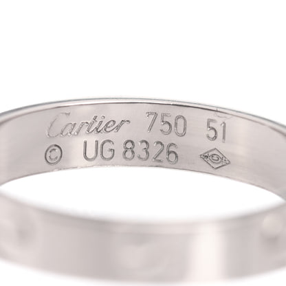 Cartier 18K White Gold 3.5mm LOVE Wedding Band Ring 51 5.75 4 of 4