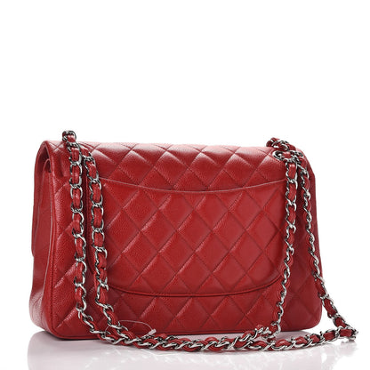 Chanel Caviar Quilted Jumbo Double Flap Dark Red 3 of 8