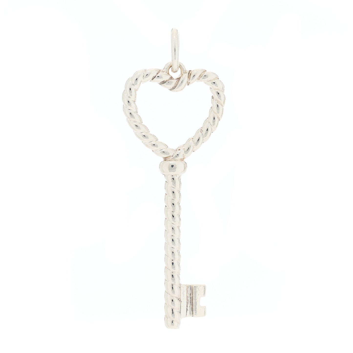Sterling Silver Twist Heart Key Pendant