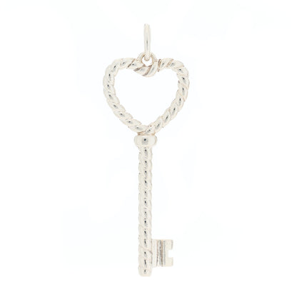 Tiffany Sterling Silver Twist Heart Key Pendant 1 of 4
