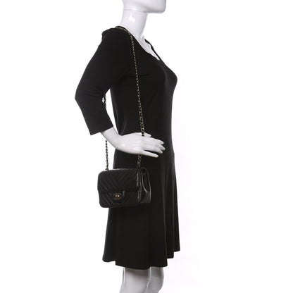 Chanel Lambskin Chevron Quilted Mini Square Flap Black 2 of 10