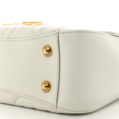 Salvatore Ferragamo Calfskin Quilted Gancini Top Handle Flap Bag White 9 of 11