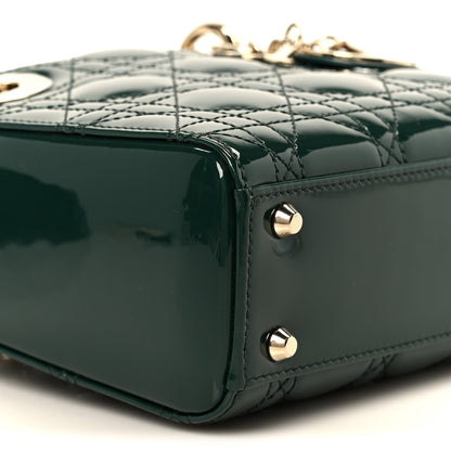 Christian Dior Patent Cannage Mini Lady Dior Pine Green 9 of 10