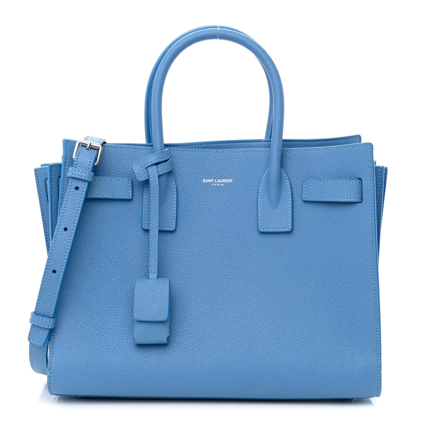 Grained Calfskin Baby Sac De Jour Blue Clair