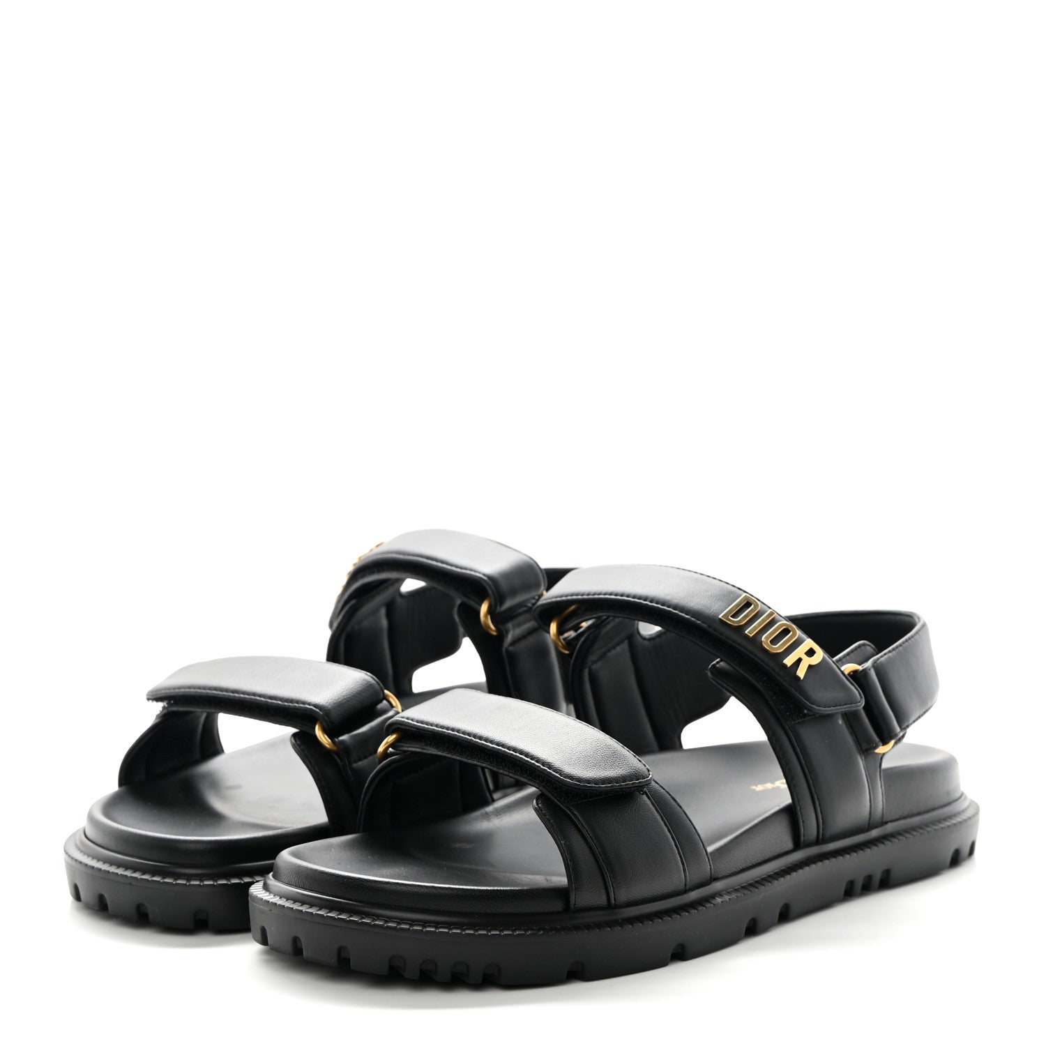 Christian Dior Lambskin Dioract 10mm Sandals 40 Black 3 of 13