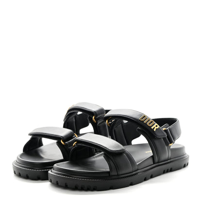 Christian Dior Lambskin Dioract 10mm Sandals 40 Black 3 of 13