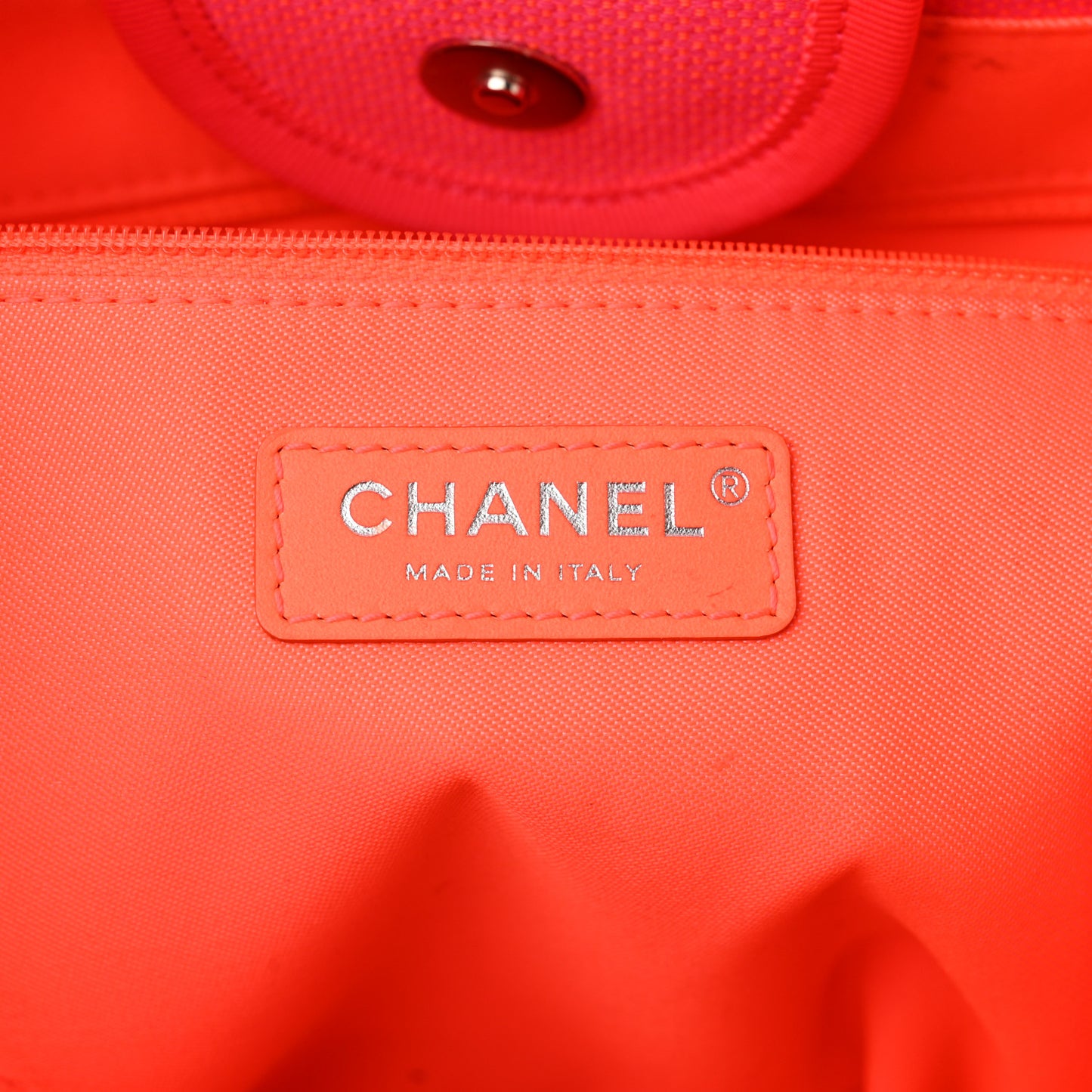 Mixed Fibers Calfskin Medium Deauville Tote Pink Orange