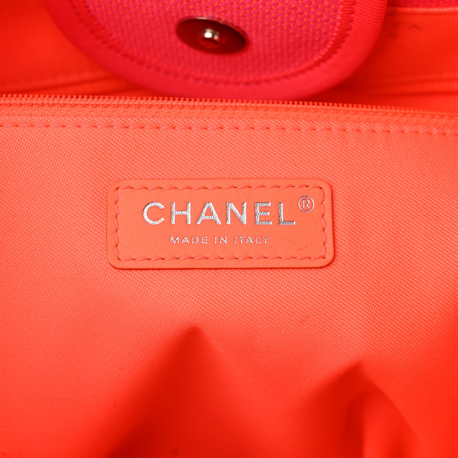 Chanel Mixed Fibers Calfskin Medium Deauville Tote Pink Orange 7 of 16