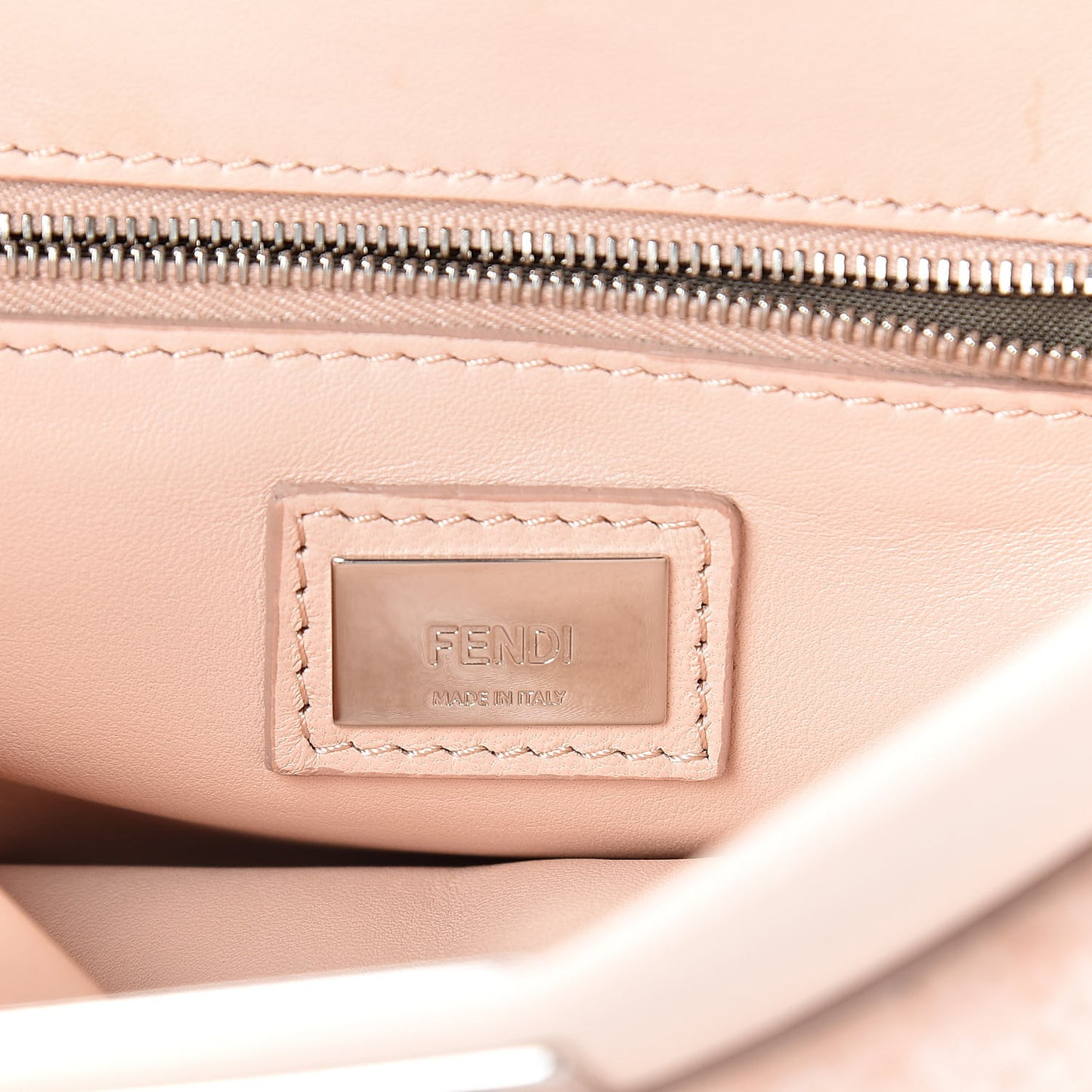 Shearling Shiny Nappa Mini Peekaboo Iconic Satchel Light Rose