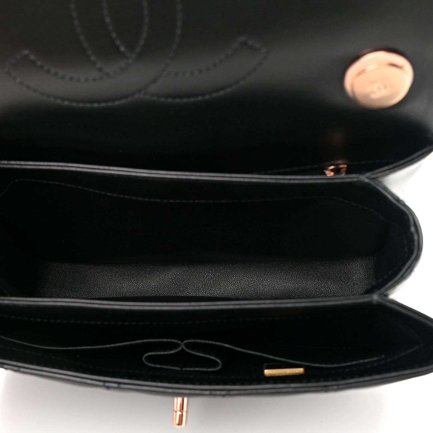 Lambskin Quilted Small Trendy CC Dual Handle Flap Bag Black
