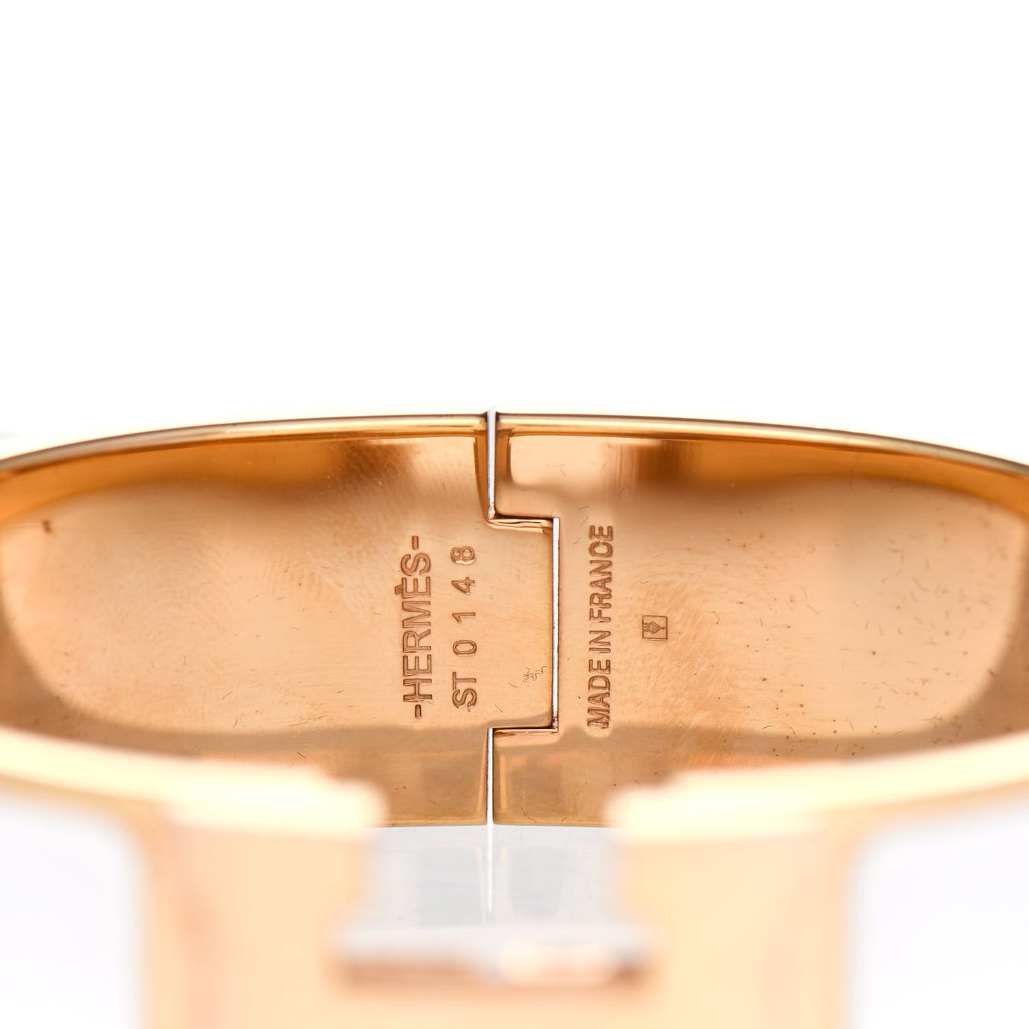 Enamel Wide Clic Clac H Bracelet GM White