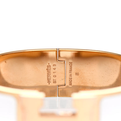 Hermes Enamel Wide Clic Clac H Bracelet GM White 2 of 4
