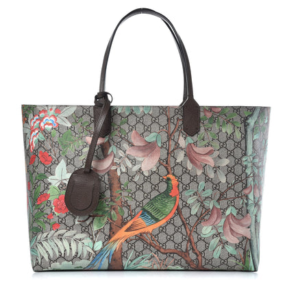 Gucci GG Supreme Monogram Tian Large Shopping Tote Beige Multicolor New Acero 1 of 9