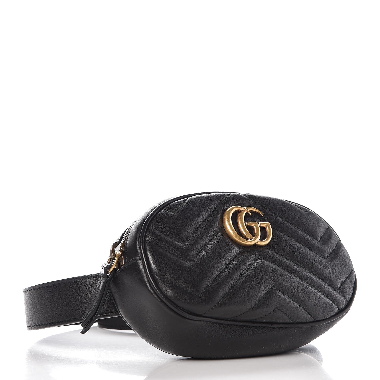 Gucci Calfskin Matelasse GG Marmont Belt Bag 105 42 Black 4 of 7
