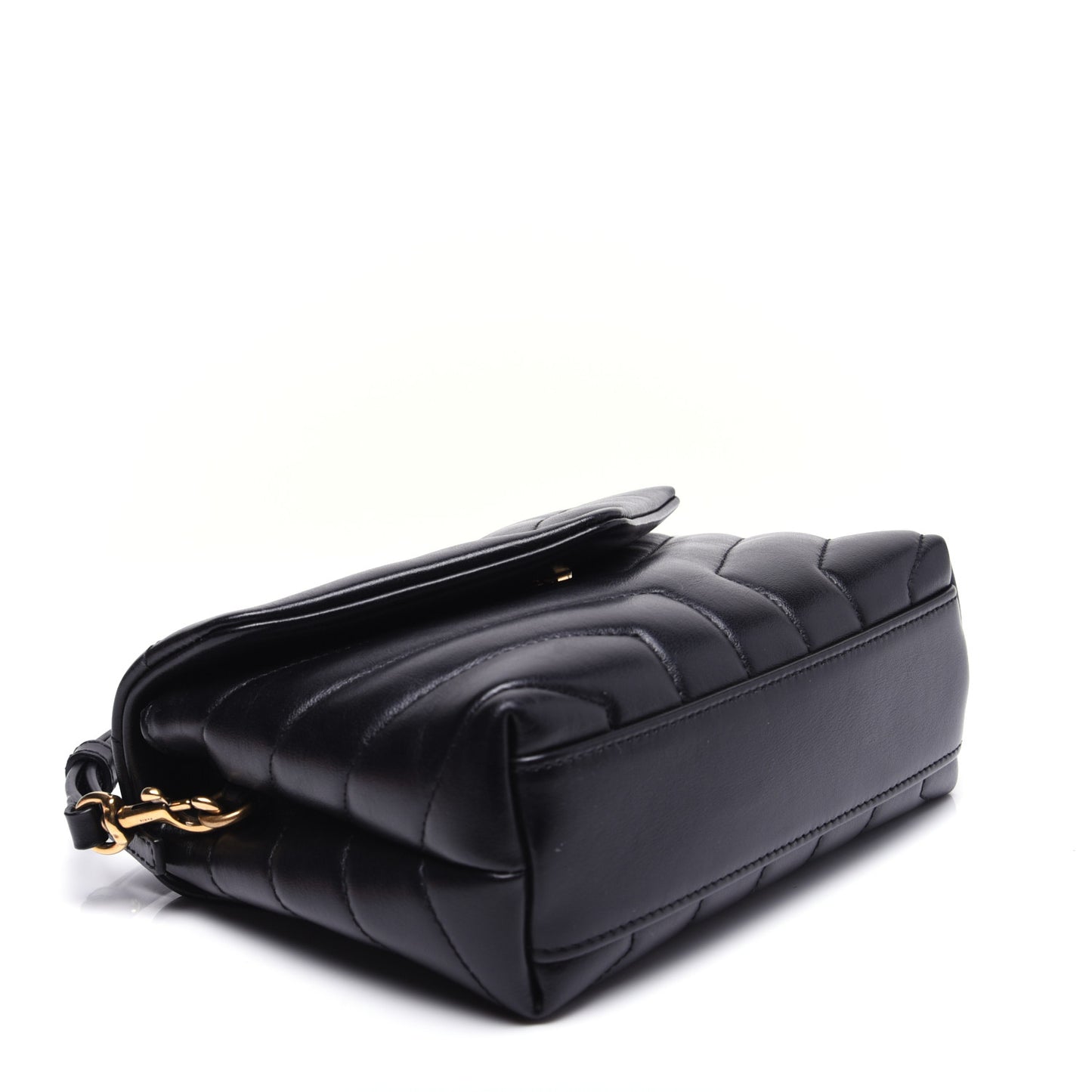 Calfskin Y Quilted Monogram Toy Loulou Crossbody Bag Black
