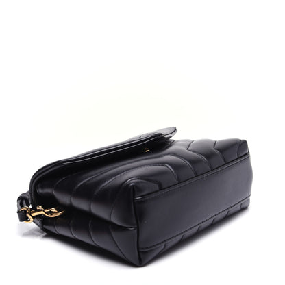 Saint Laurent Calfskin Y Quilted Monogram Toy Loulou Crossbody Bag Black 4 of 12