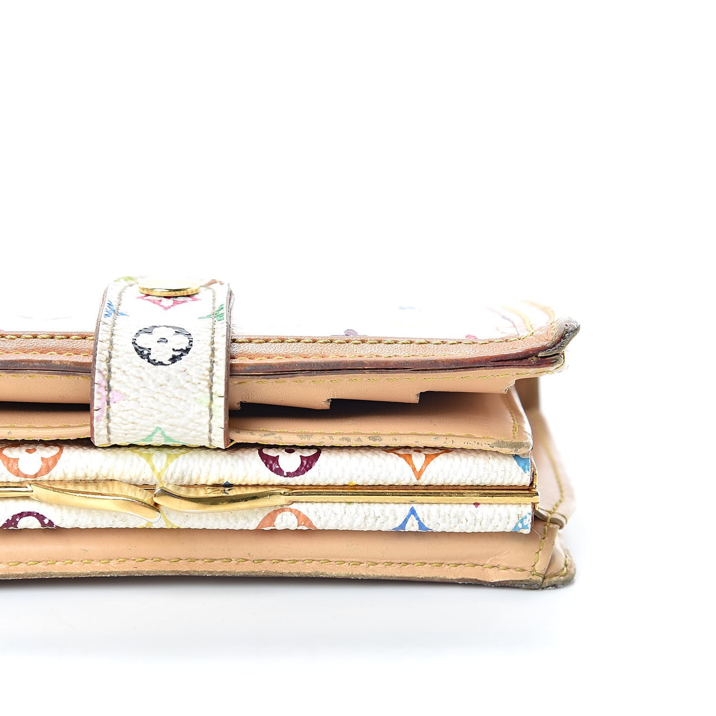 Monogram Multicolor French Purse Wallet White