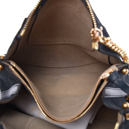 Chloe Calfskin Suede Small Hayley Hobo Silver Blue 5 of 9