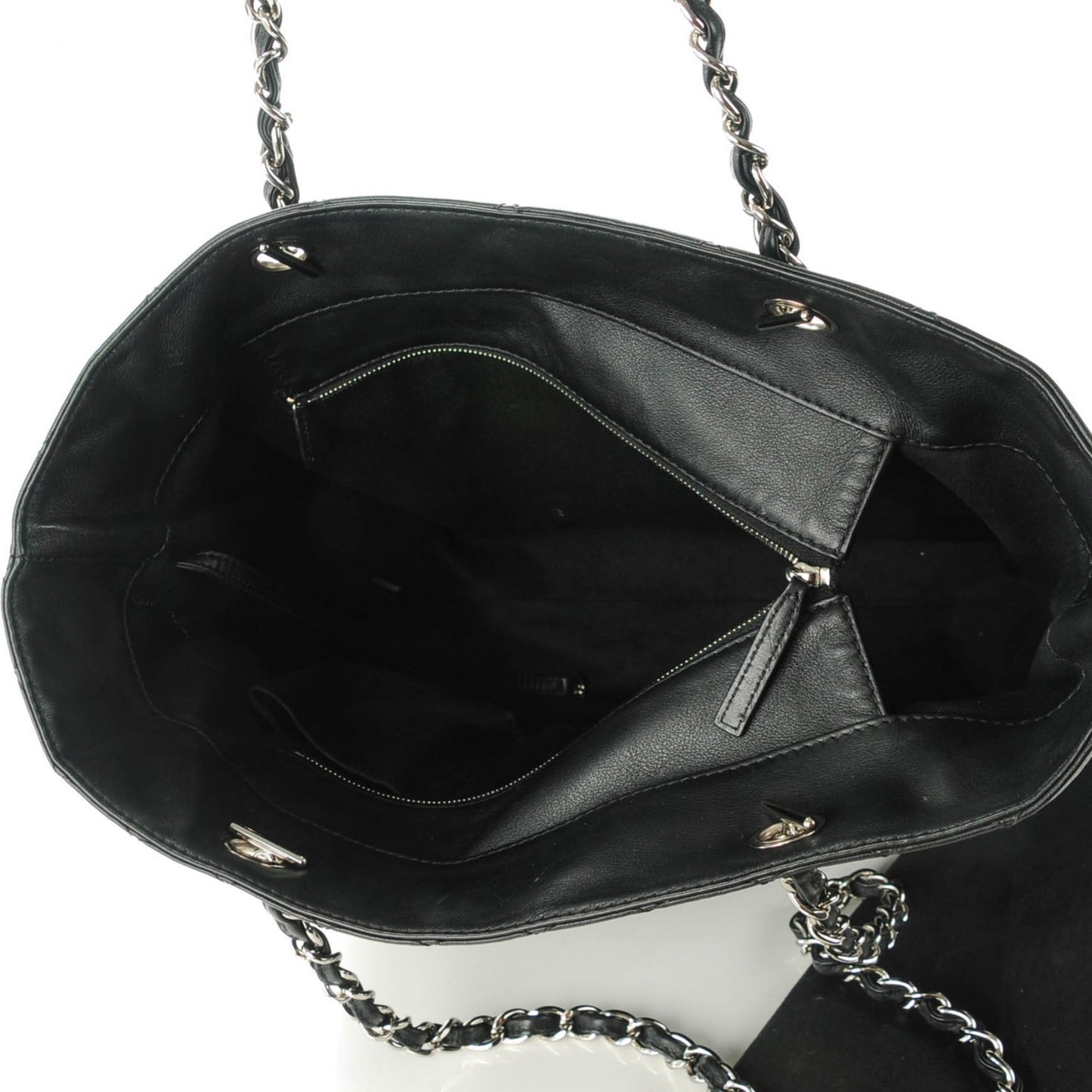 Calfskin Quilted In the Business North South Tote Black
