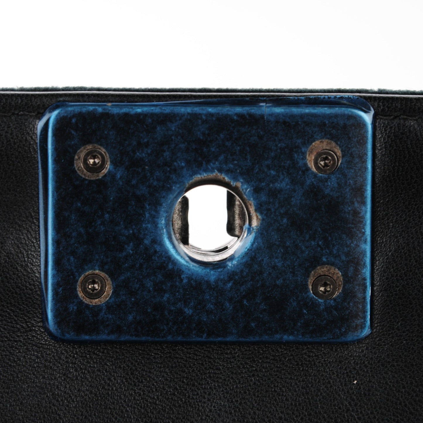 Velvet Quilted Small Boy Flap Black