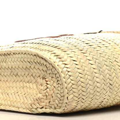 Celine Raffia Calfskin Triomphe Medium Panier Tan 9 of 9