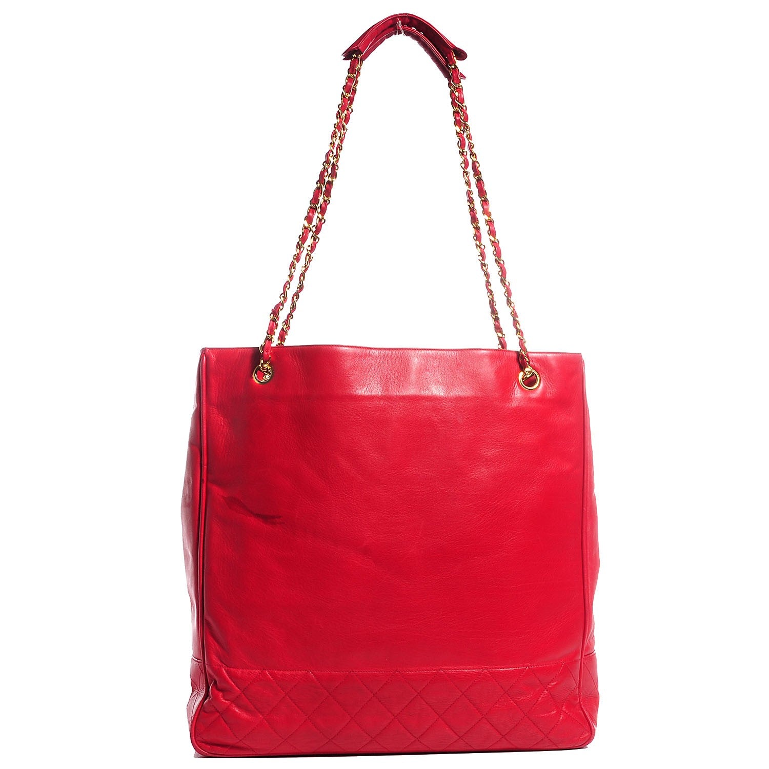 Chanel Lambskin Shoulder Bag Red 1 of 9