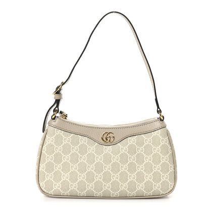 Gucci GG Supreme Monogram Textured Dollar Calfskin Small Ophidia Hobo Beige Mystic White Oatmeal 1 of 10