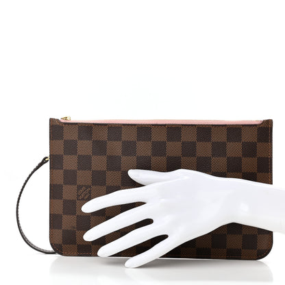 Louis Vuitton Damier Ebene Neverfull MM GM Pochette Rose Ballerine 2 of 9