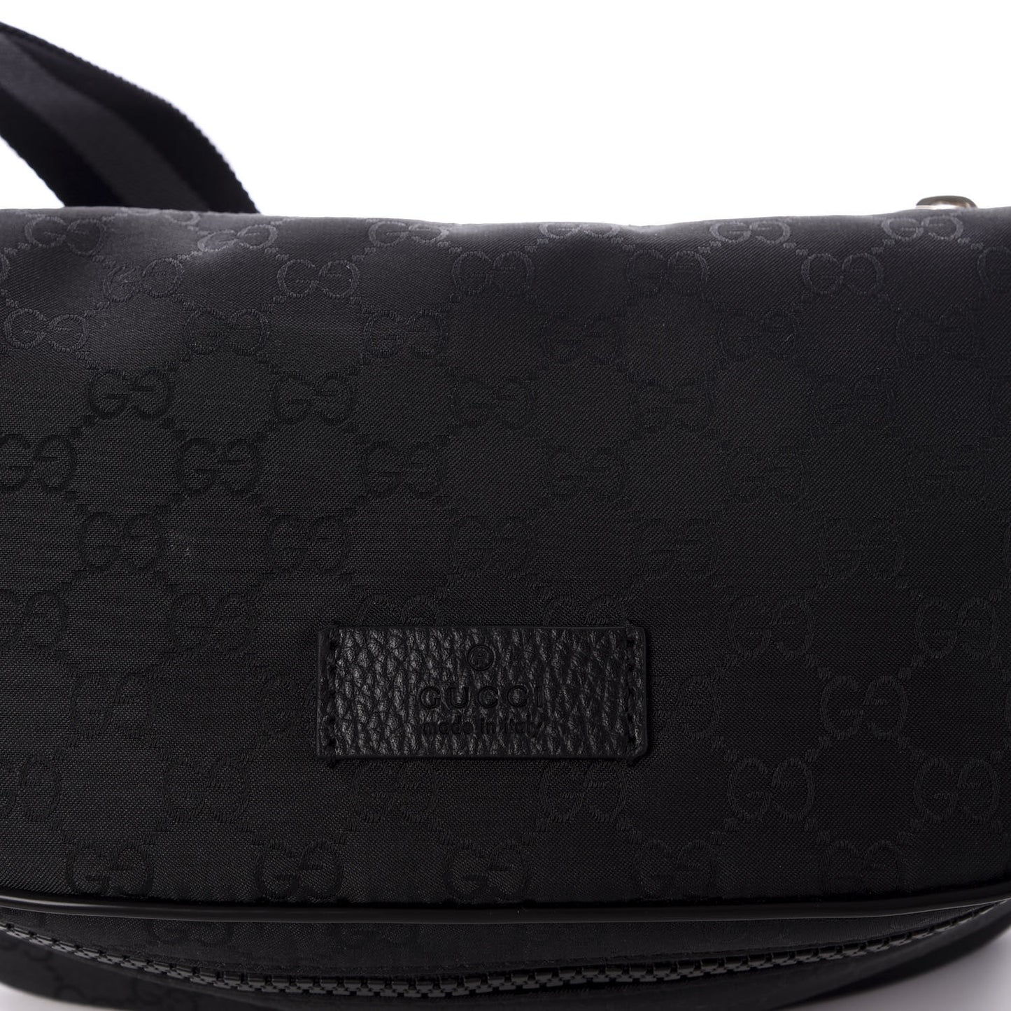 Nylon Monogram Fanny Pack Belt Bag Black