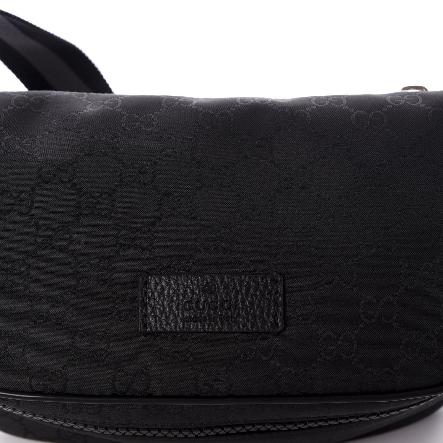 Gucci Nylon Monogram Fanny Pack Belt Bag Black 9 of 9