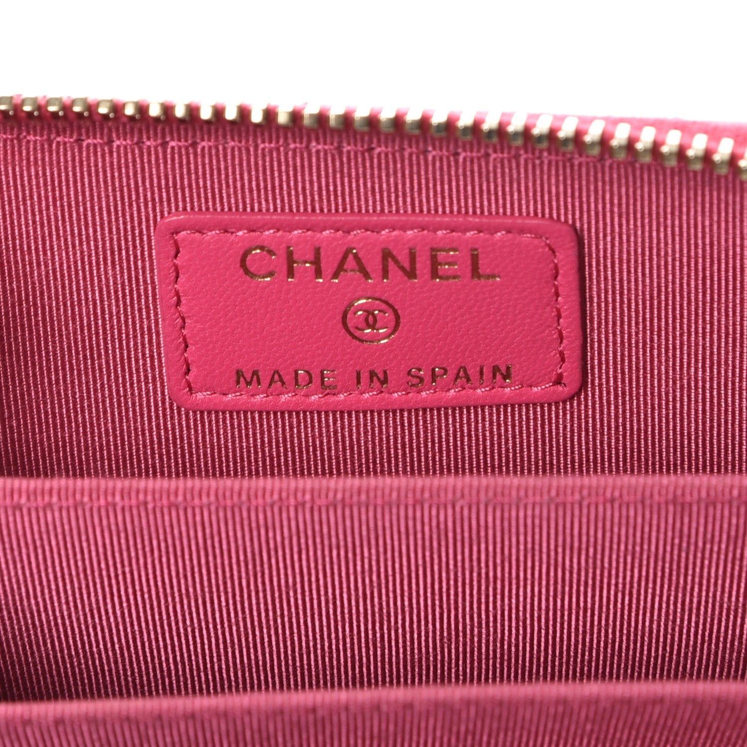 Chanel Lambskin Quilted Zip Around Coin Purse Wallet Fuchsia 6 of 8