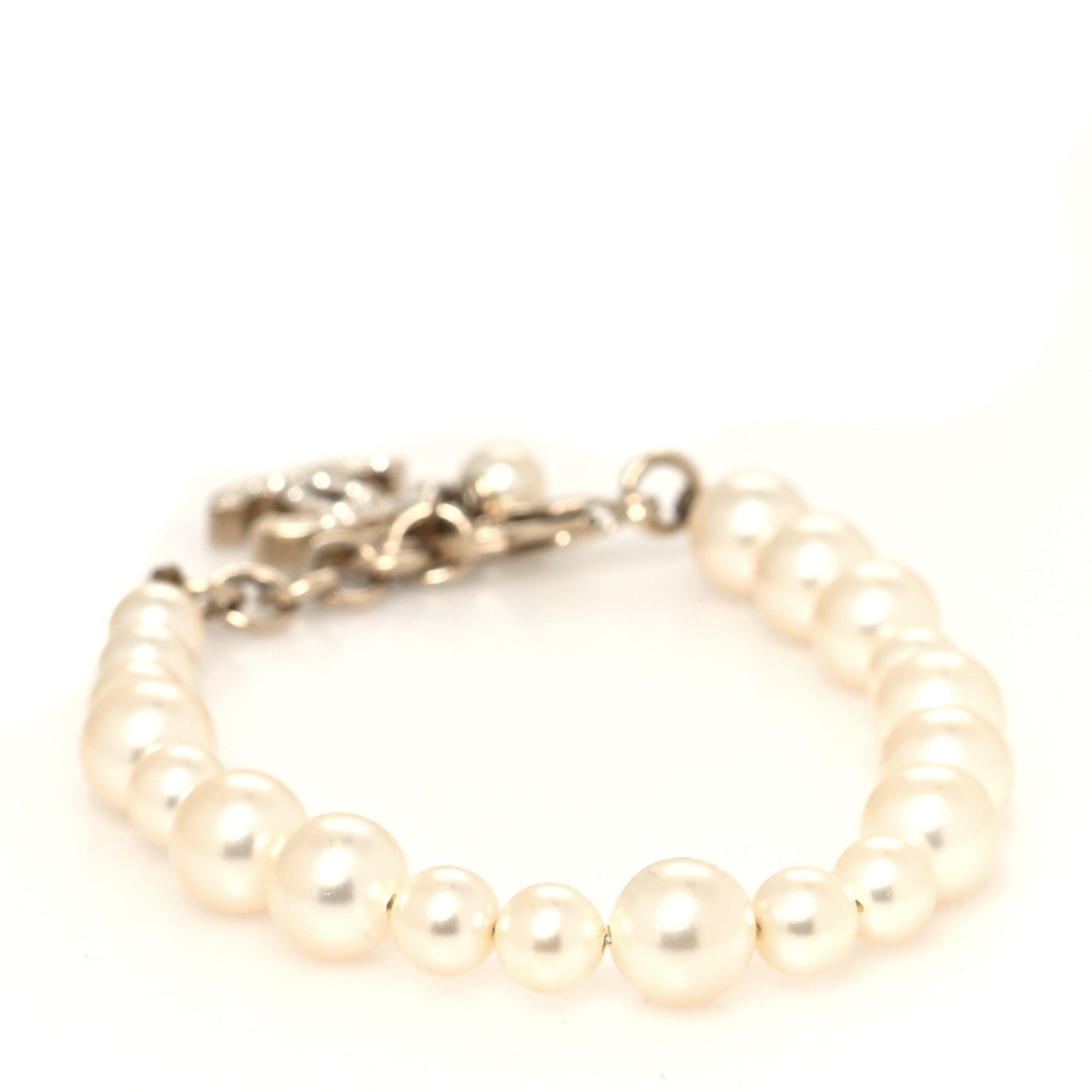 Pearl Crystal CC Bracelet Gold