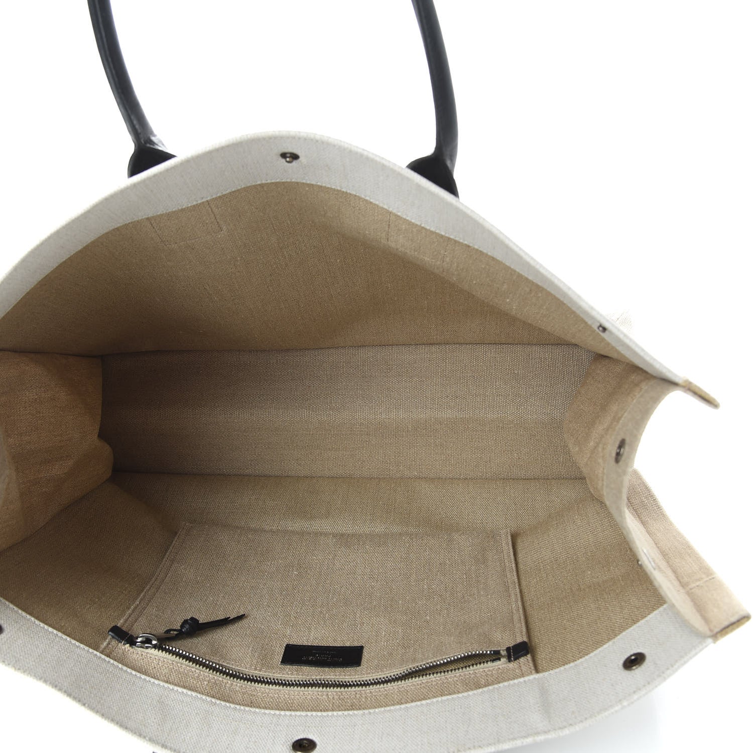 Saint Laurent Linen Calfskin Rive Gauche Tote Optic White 5 of 9