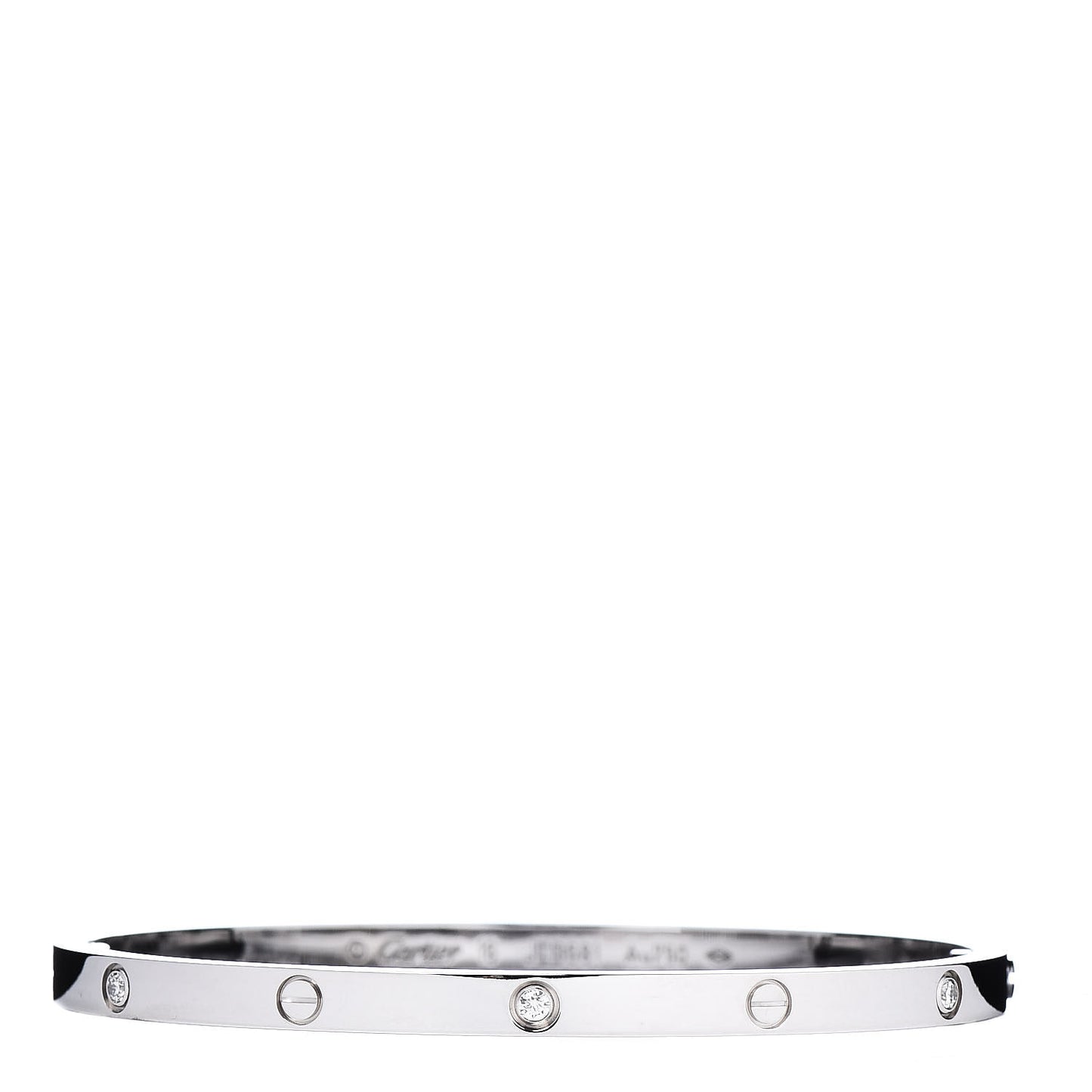 18K White Gold 6 Diamond Small LOVE Bracelet 16