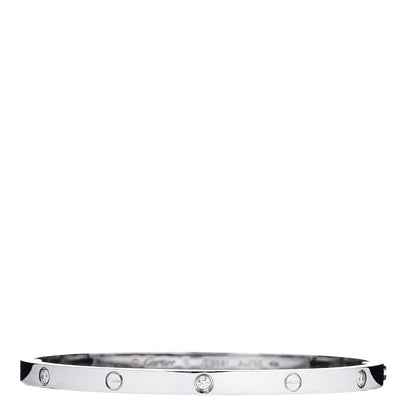 Cartier 18K White Gold 6 Diamond Small LOVE Bracelet 16 1 of 7