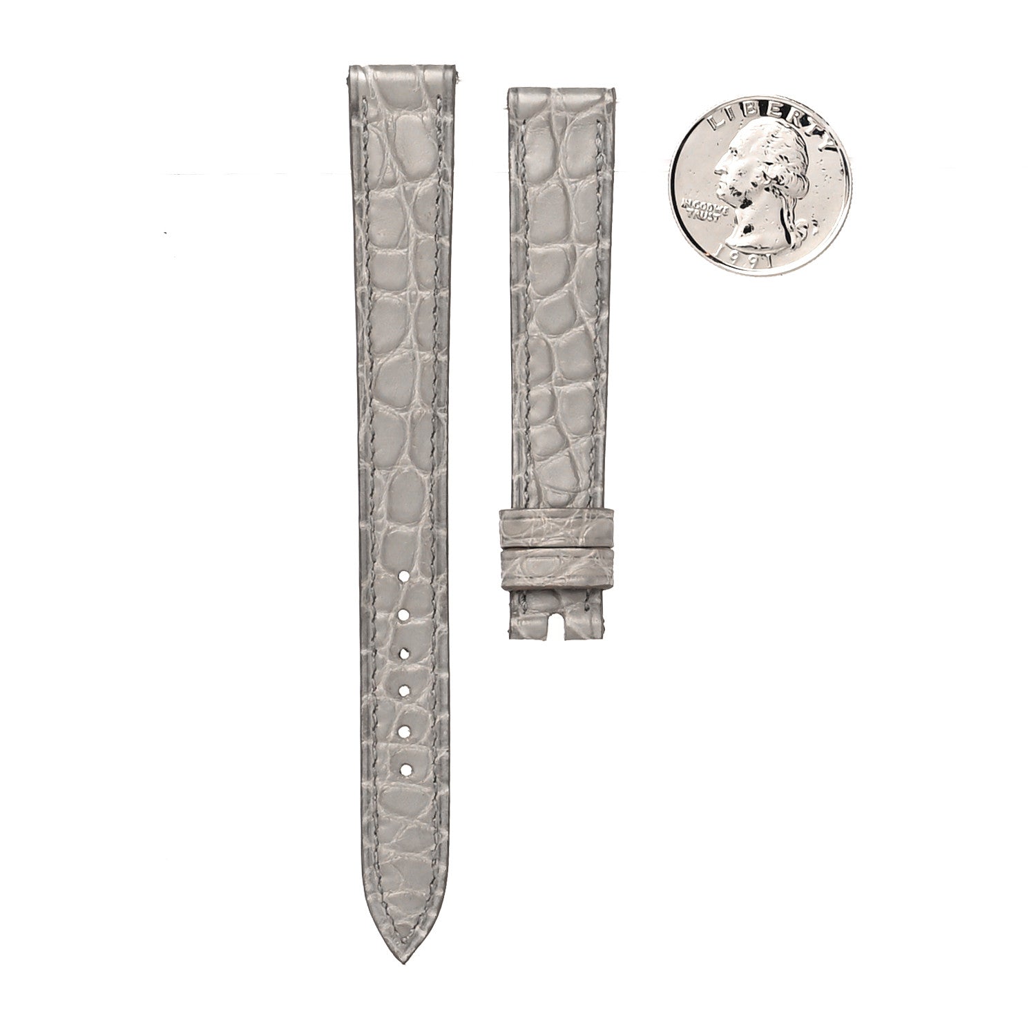 Hermes Shiny Alligator 23mm Cape Cod Watch Strap Pearl Grey 2 of 7