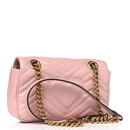 Gucci Calfskin Matelasse Mini GG Marmont Shoulder Bag Perfect Pink 2 of 7