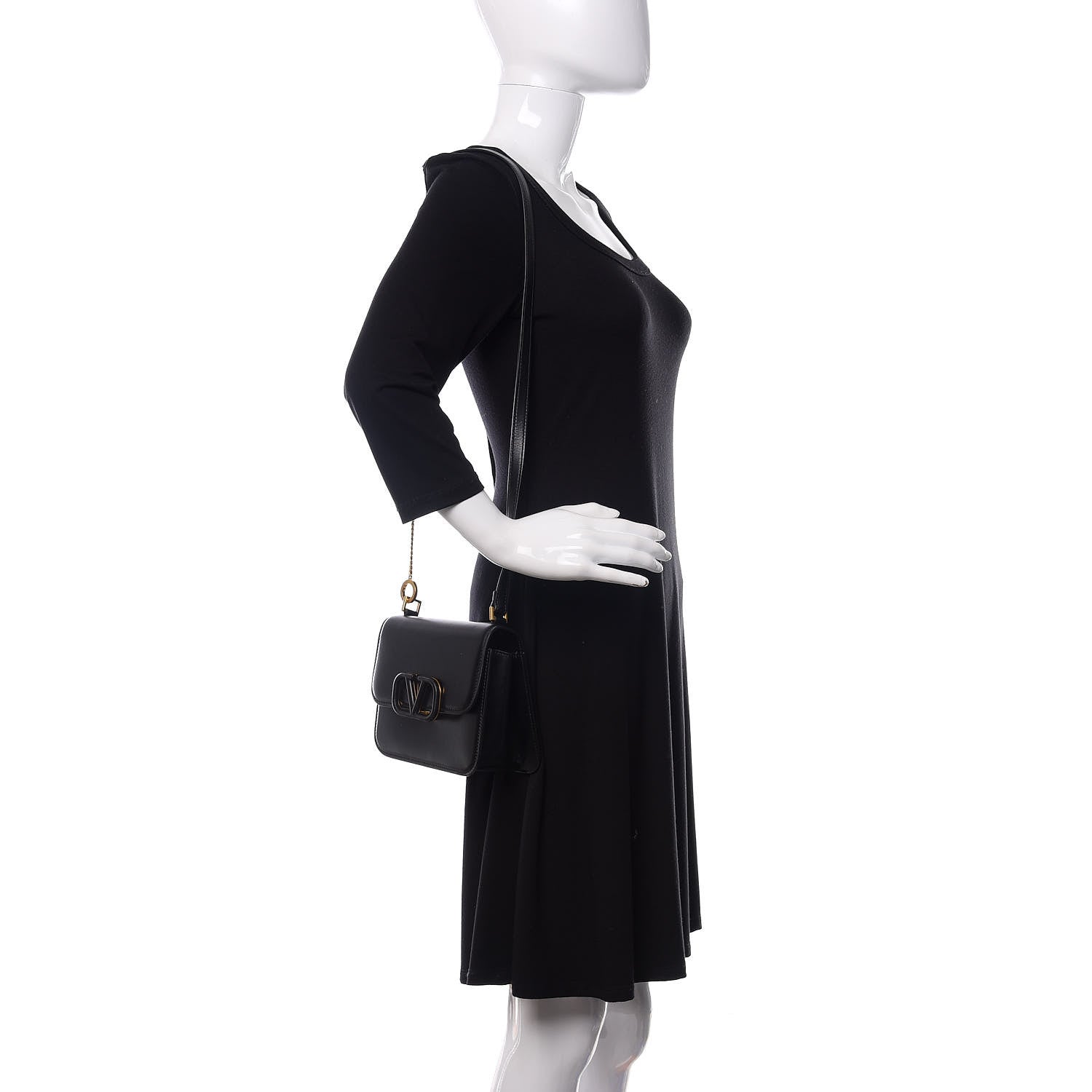 Valentino Garavani Smooth Calfskin Small VSling Shoulder Bag Black 2 of 15