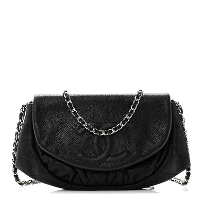 Chanel Caviar Half Moon Wallet On Chain WOC Black 1 of 12