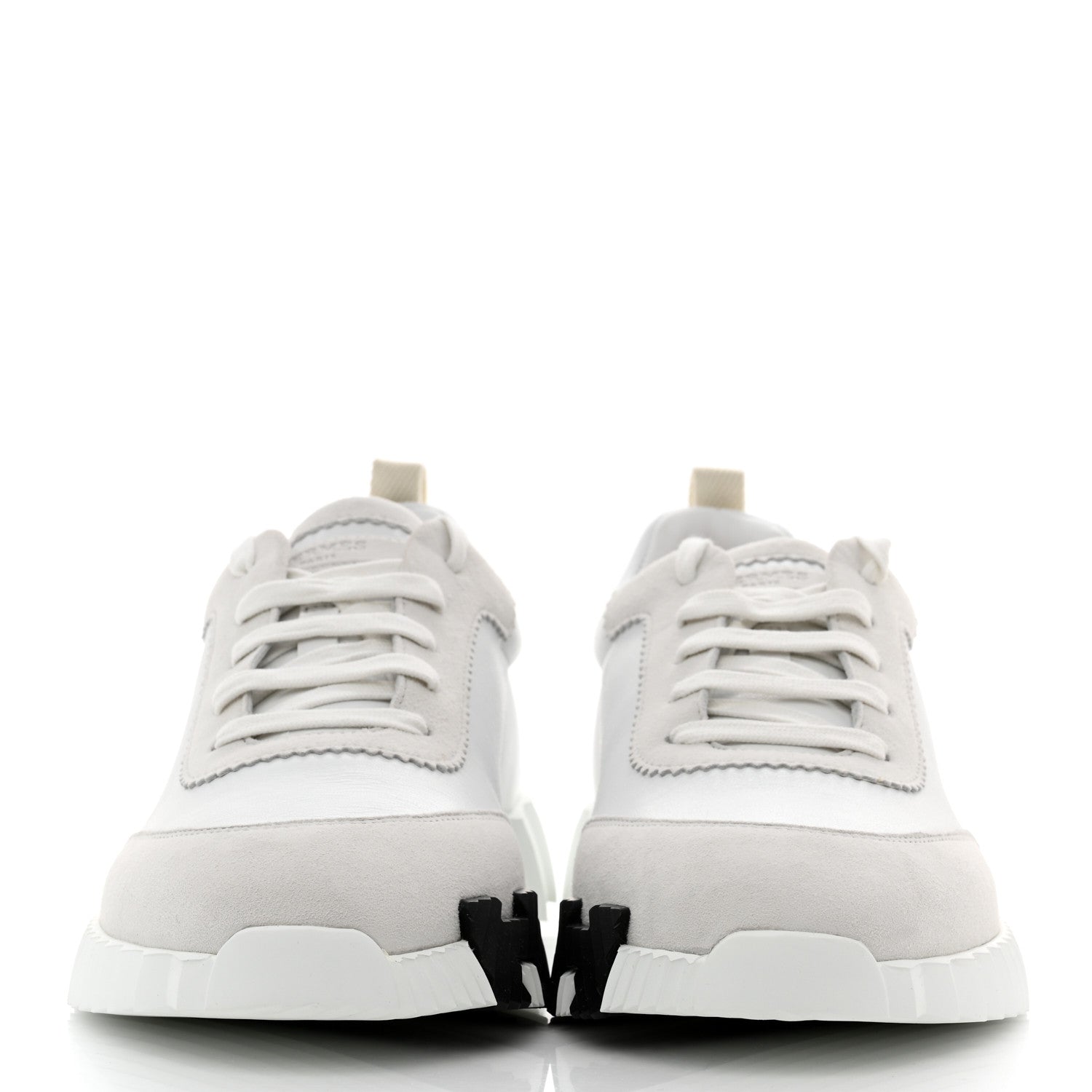 Hermes Technical Canvas Suede Goatskin Bouncing Sneakers 42 White Multicolor 2 of 8