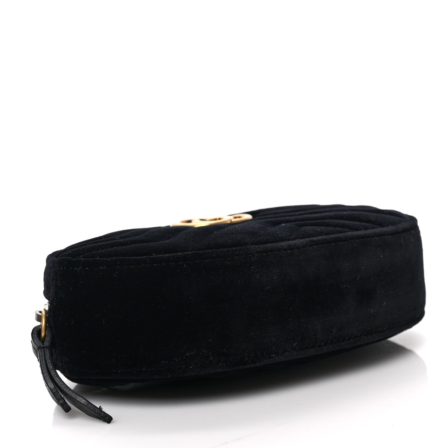 Gucci Velvet Matelasse GG Marmont Belt Bag 85 34 Black 4 of 9