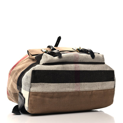 Burberry Canvas Mega Check Small Brookdale Backpack Black 4 of 9