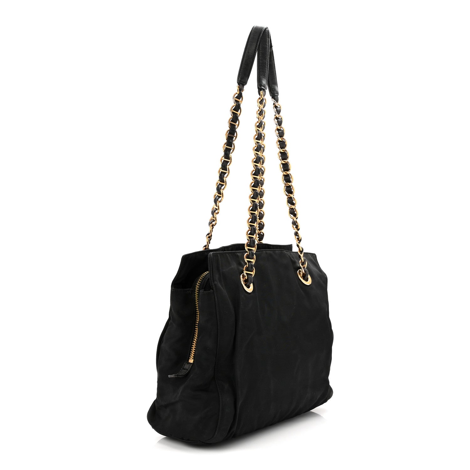 Prada Tessuto Nylon Catena Chain Shoulder Bag Black 1865494