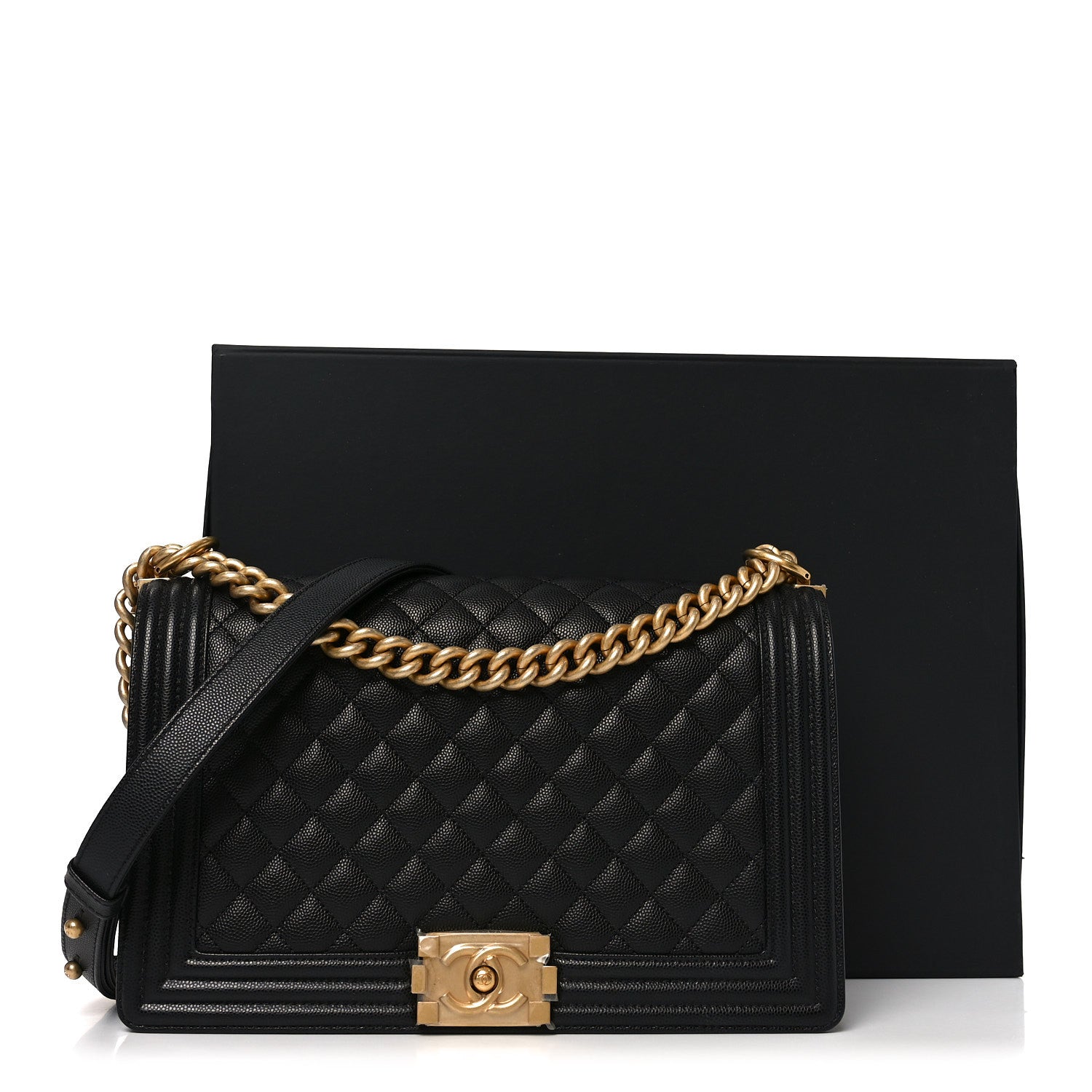 Chanel Caviar Quilted New Medium Boy Flap Black 10 of 10