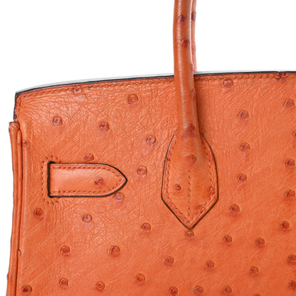 Hermes Ostrich Birkin 30 Orange 9 of 41