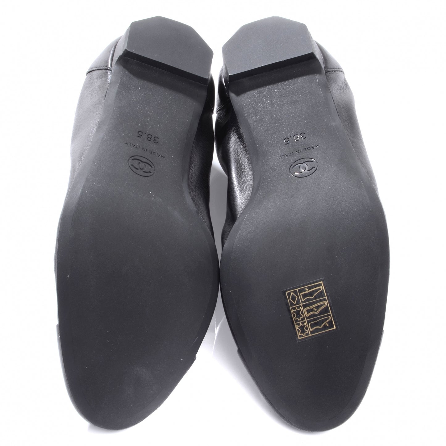 Leather CC Ballet Flats 38.5 Black