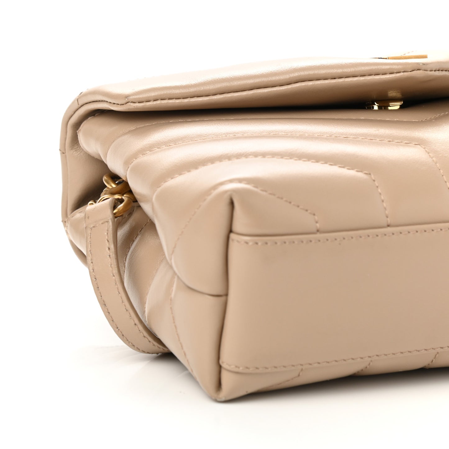 Calfskin Y Quilted Monogram Toy Loulou Crossbody Bag Latte